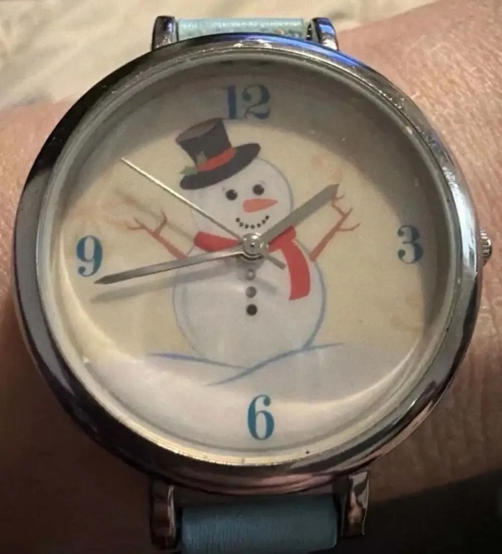 FMD Women’s Snowman Christmas Watch Light Blue Strap Quartz Analog Holiday